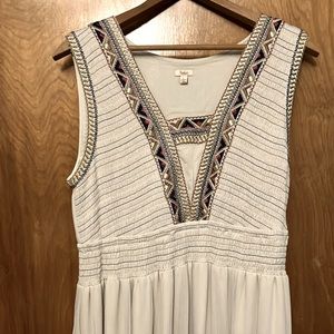 Long flowy boho Reba dress with embroidery